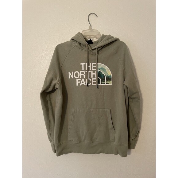 The North Face Hoodie Womens Medium Green Pullover Hooded Sweatshirt - Picture 1 of 4
